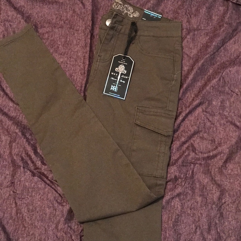 Olive cargo wax jeans size 3